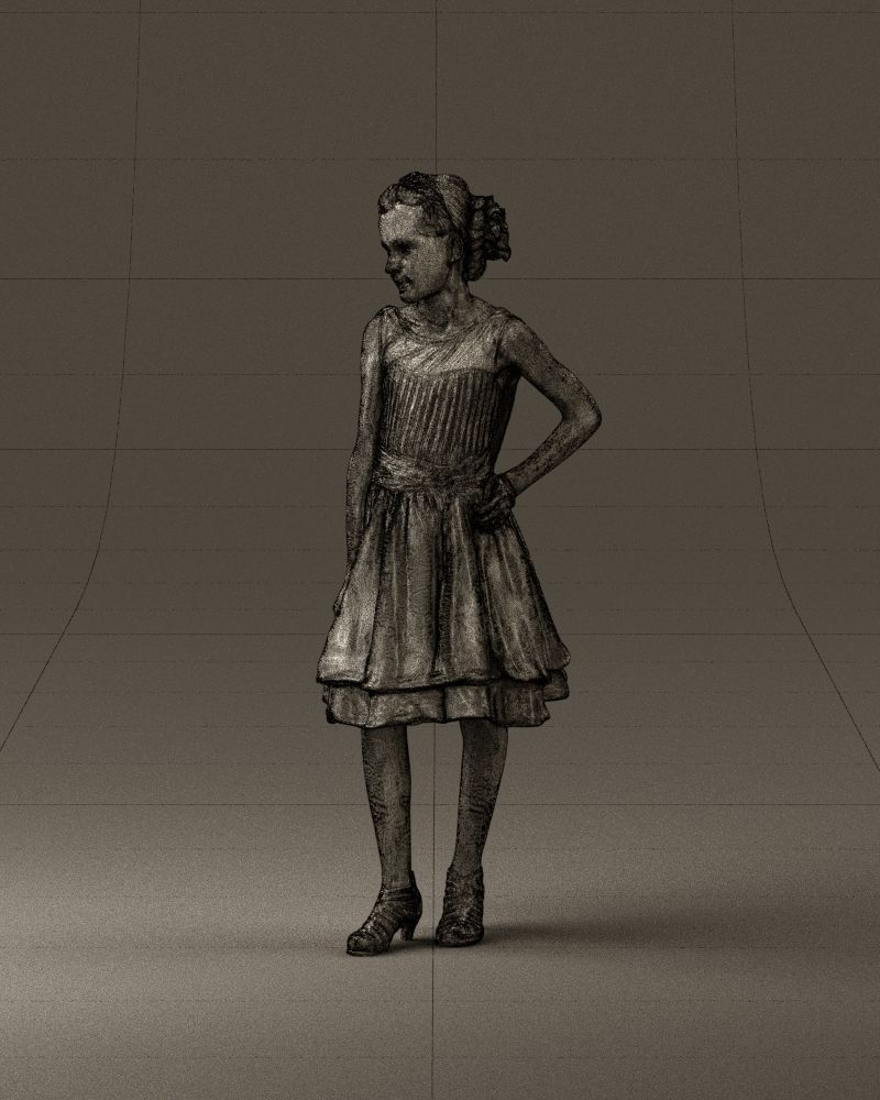 000979 makeuped girl in blue dress 3D Print Ready 3D print model_33