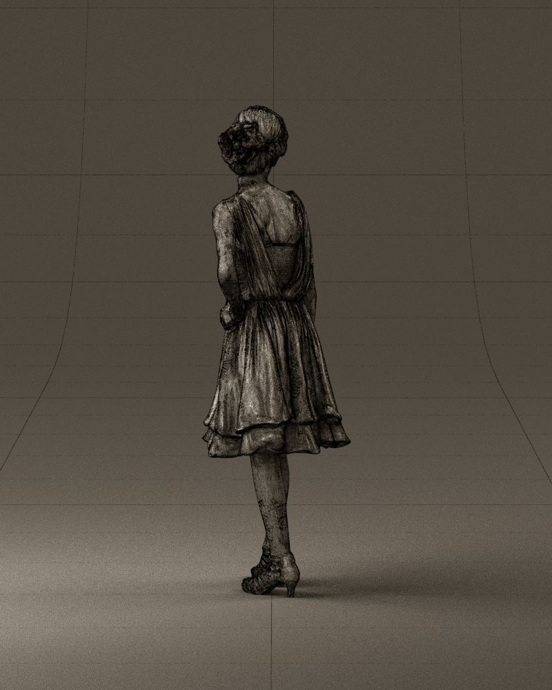 000979 makeuped girl in blue dress 3D Print Ready 3D print model_30