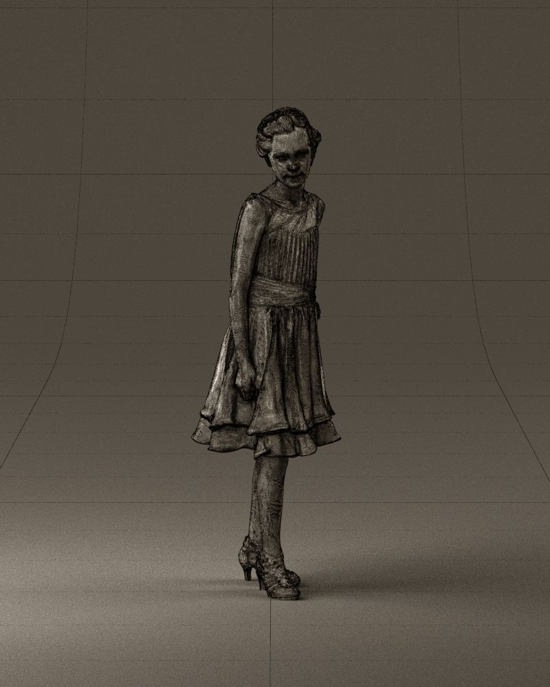 000979 makeuped girl in blue dress 3D Print Ready 3D print model_25