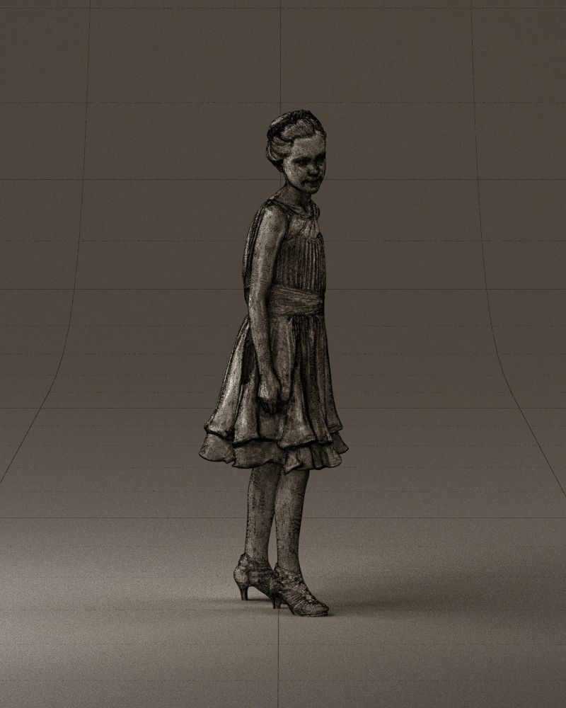 000979 makeuped girl in blue dress 3D Print Ready 3D print model_26