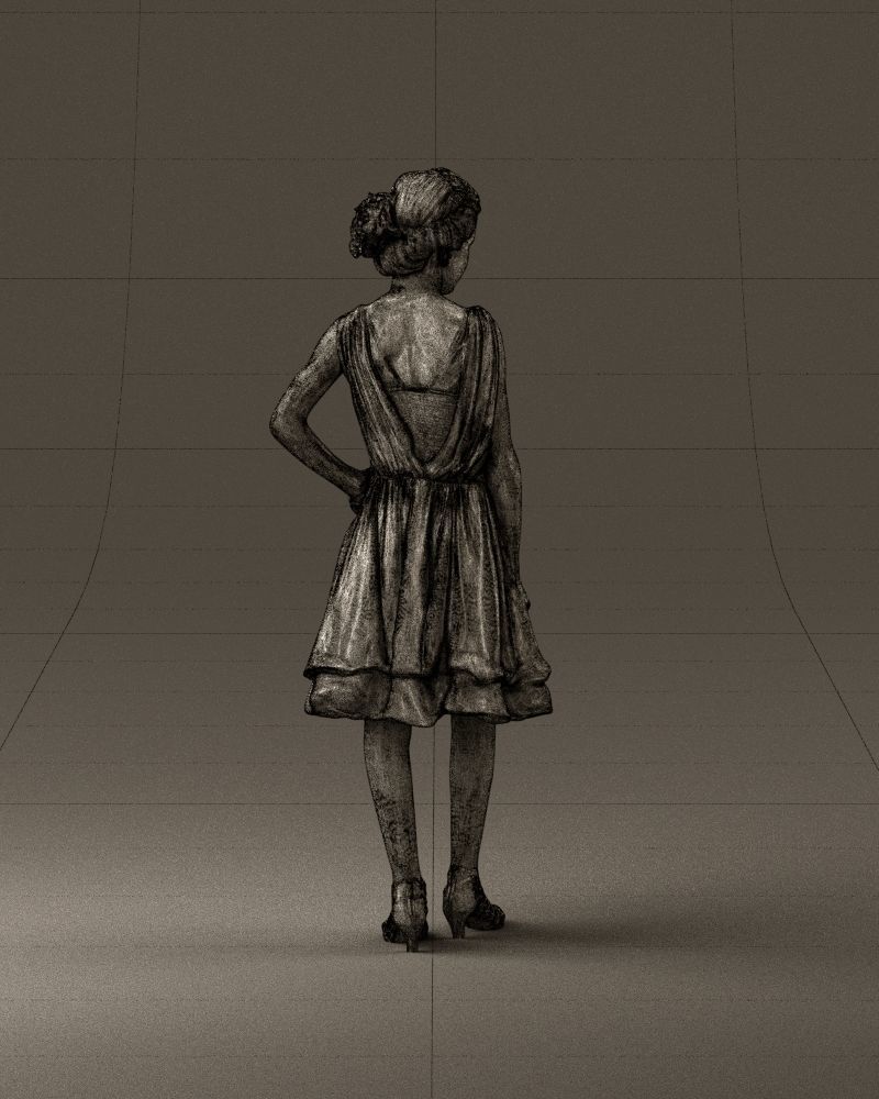 000979 makeuped girl in blue dress 3D Print Ready 3D print model_29