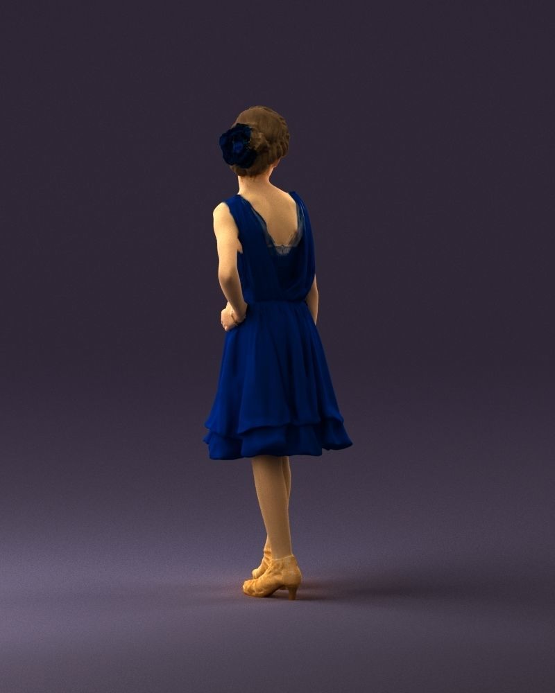 000979 makeuped girl in blue dress 3D Print Ready 3D print model_18
