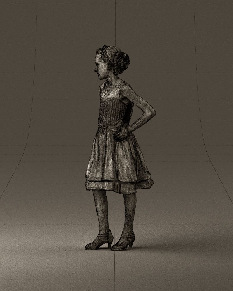 000979 makeuped girl in blue dress 3D Print Ready 3D print model_32