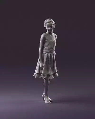 000979 makeuped girl in blue dress 3D Print Ready 3D print model