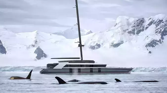 Catamaran explorer 56m 3D model