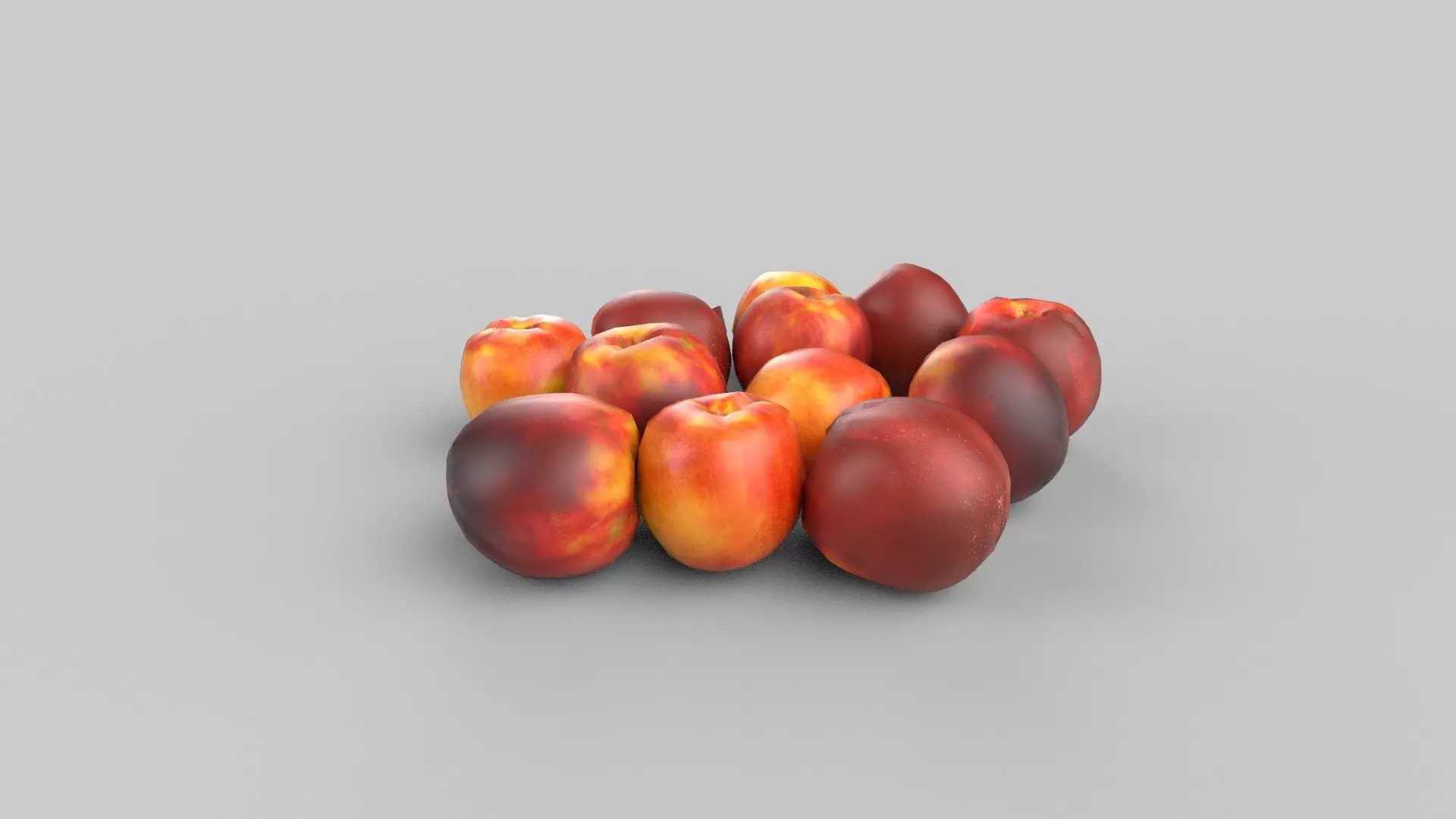 Nectarines plums Low-poly 3D model_0