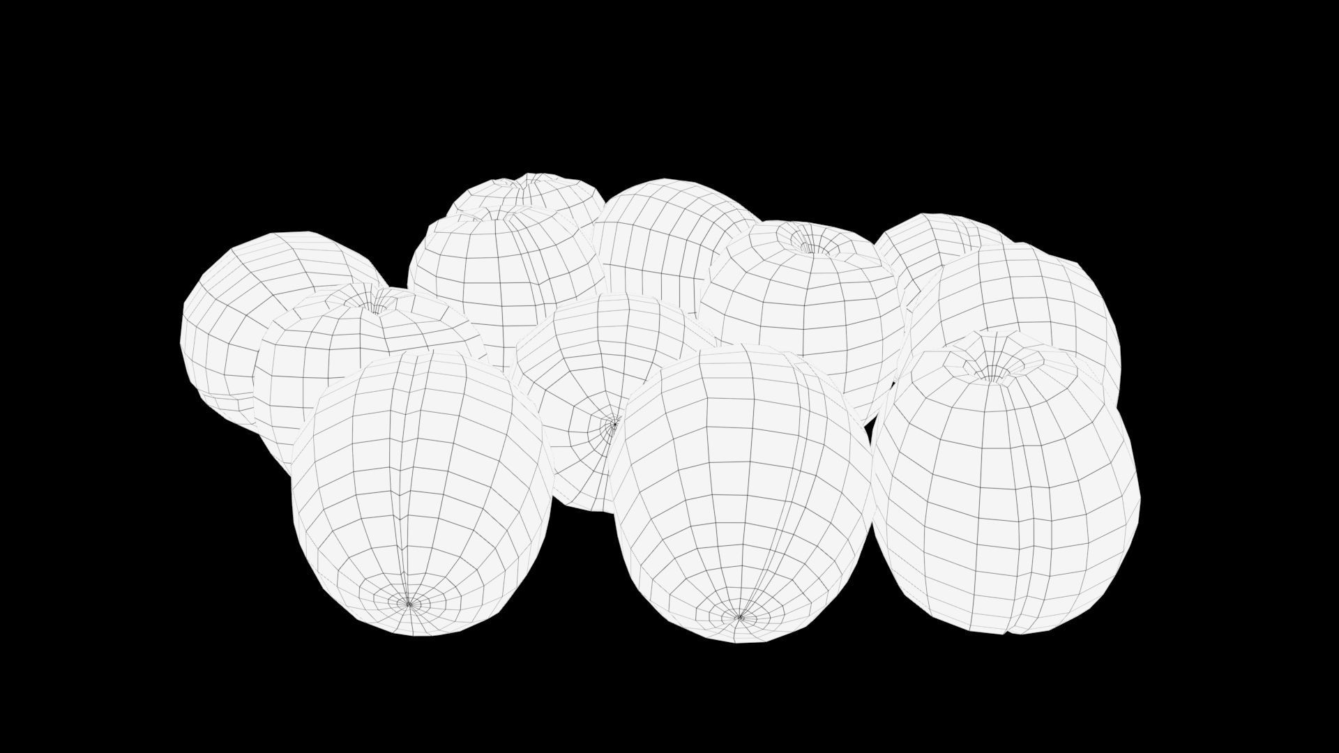 Nectarines plums Low-poly 3D model_5