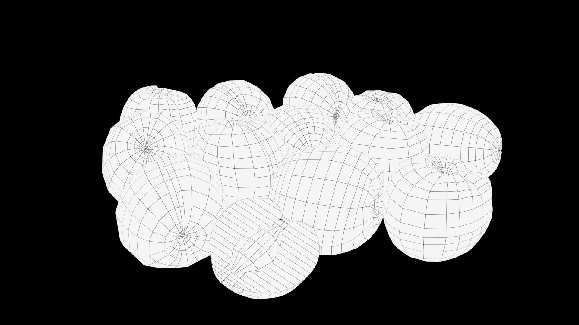 Nectarines plums Low-poly 3D model_8