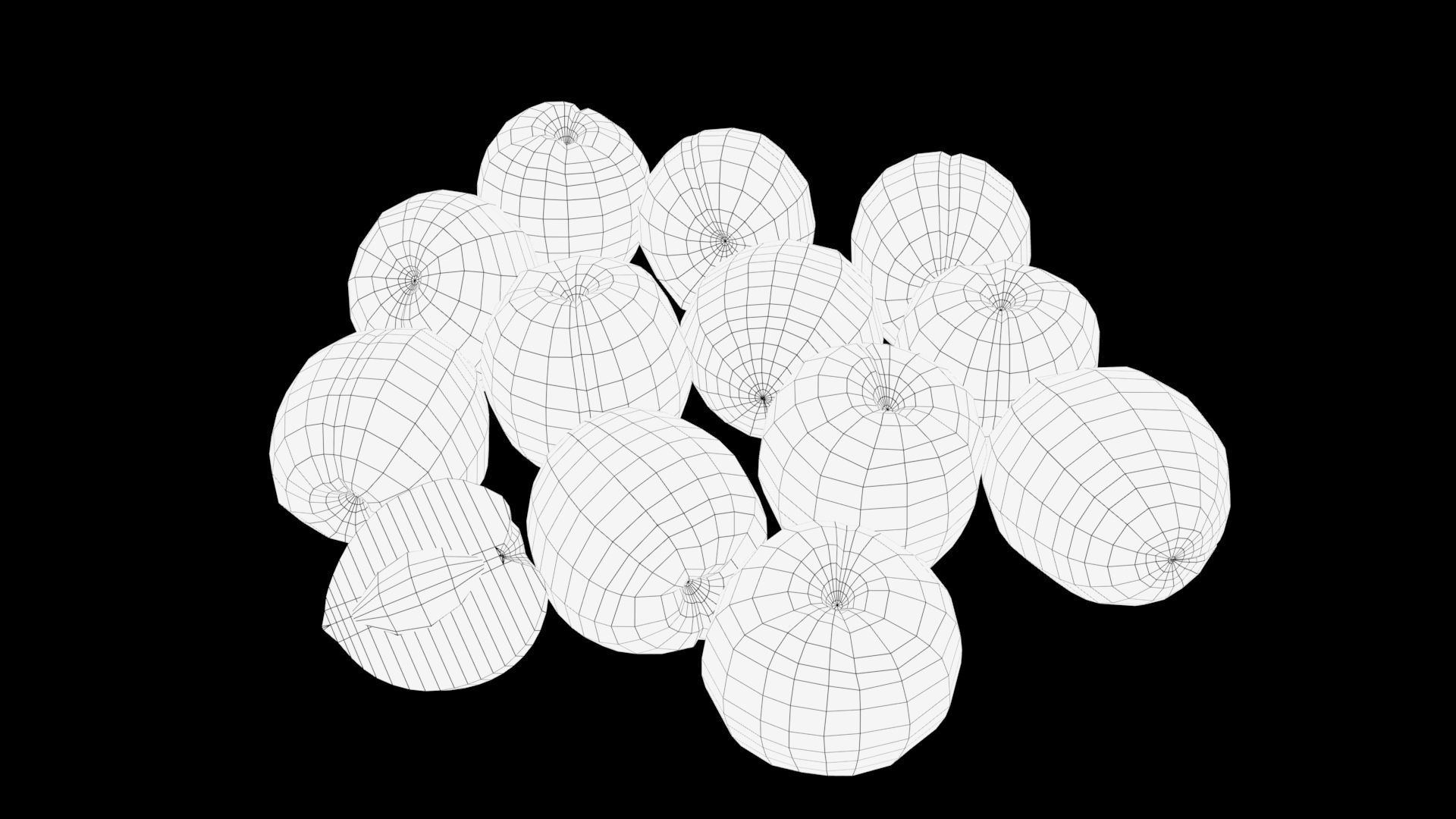 Nectarines plums Low-poly 3D model_9