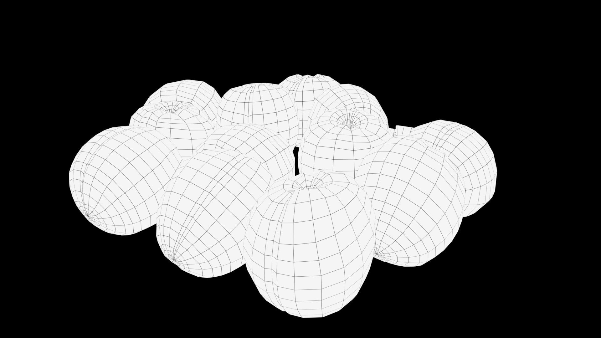 Nectarines plums Low-poly 3D model_6