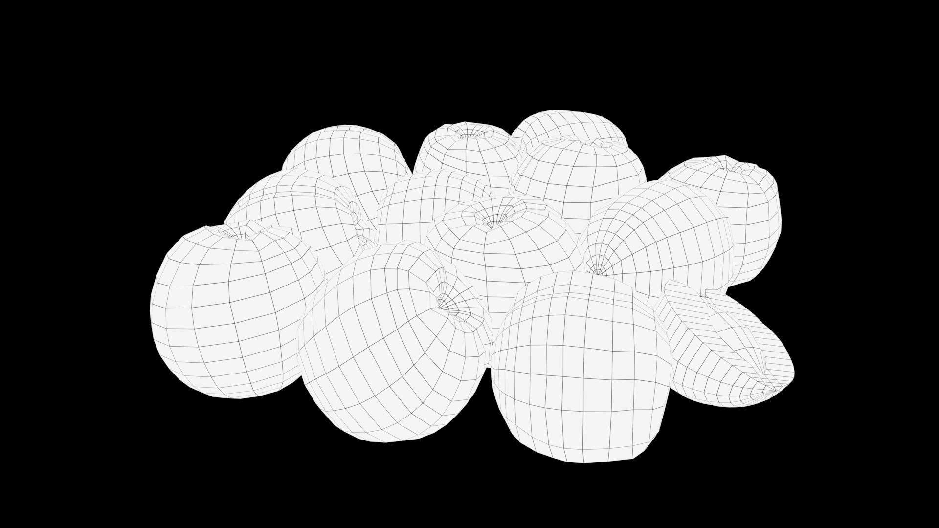 Nectarines plums Low-poly 3D model_7