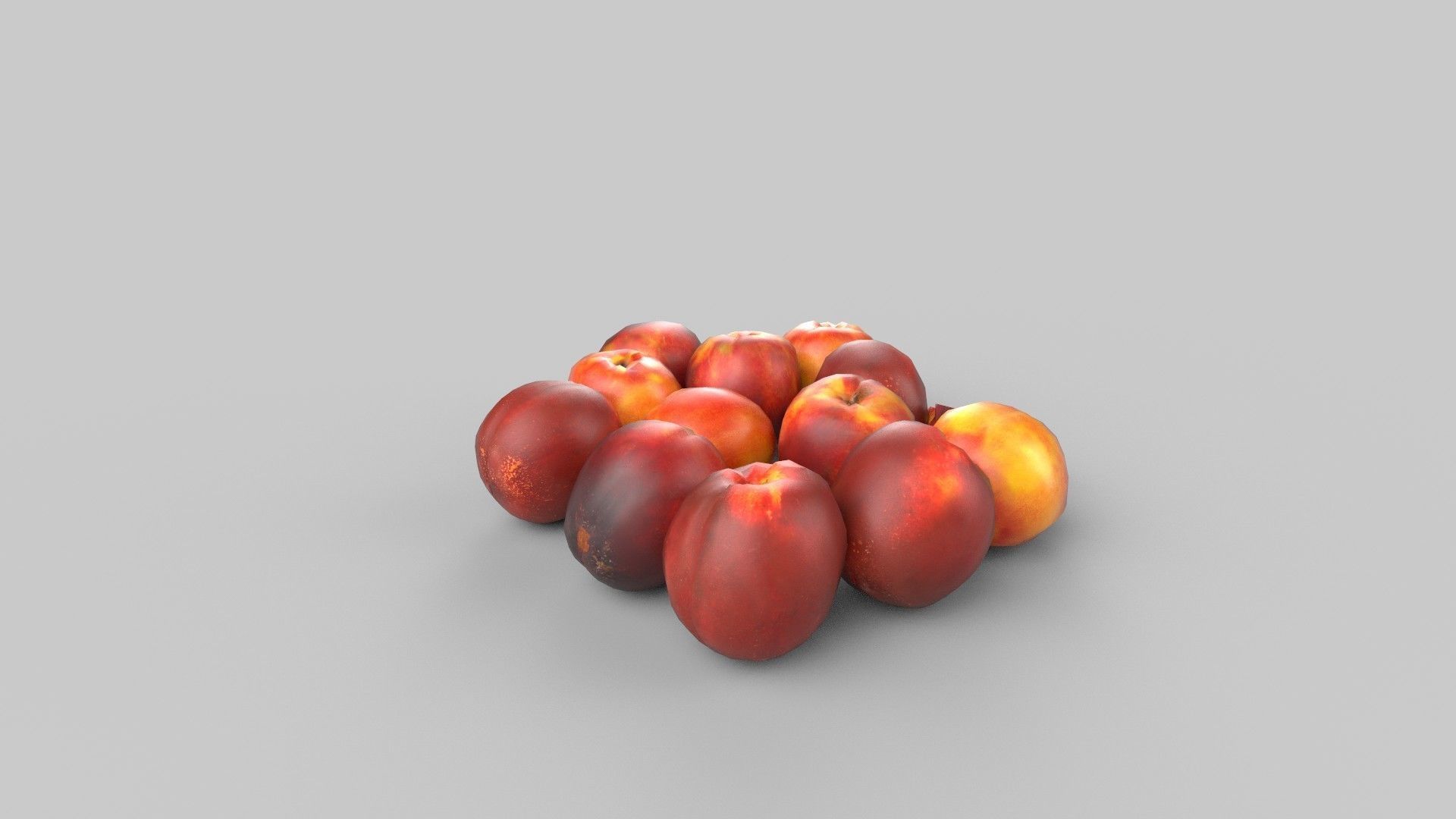 Nectarines plums Low-poly 3D model_2
