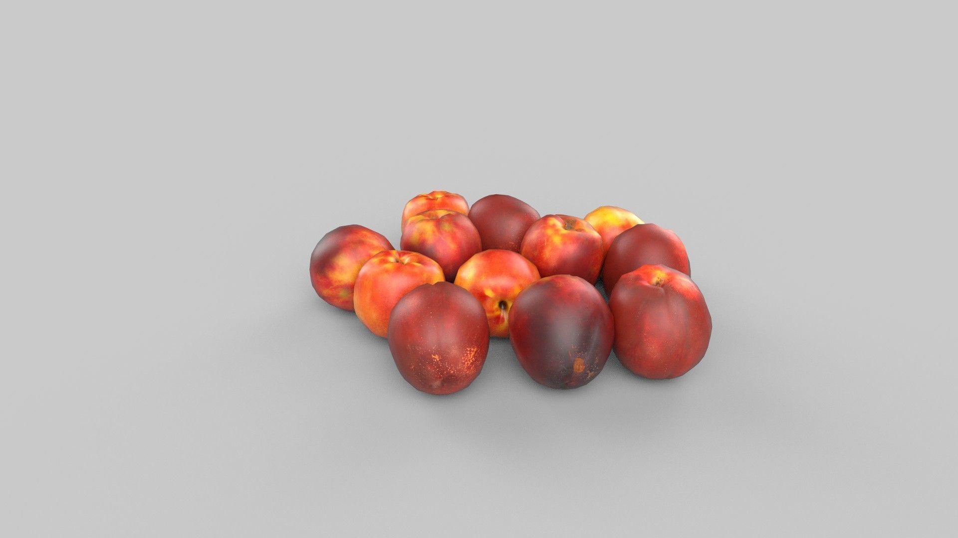Nectarines plums Low-poly 3D model_1