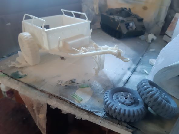 US M10 Trailer for RC Tank or military vehicule scale 1 16 3D print model_1