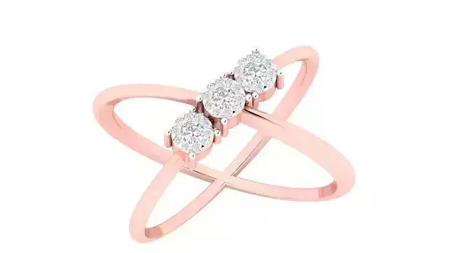 Solitaire Wedding Engagement Ring Twisted Band Ring