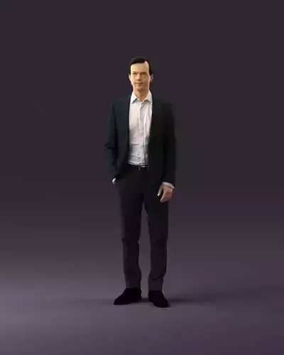 000983 man in panzergray suit hand in pocket