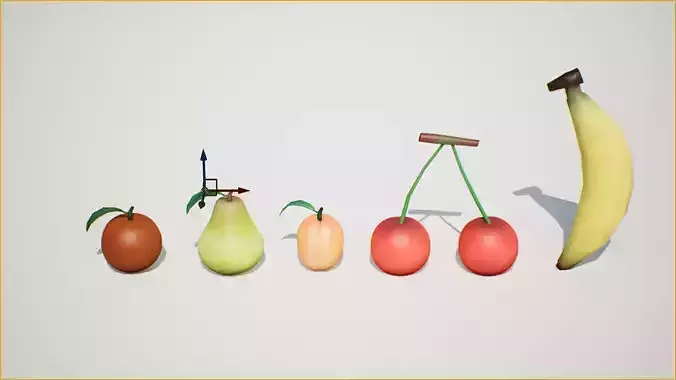 Stylized Low Poly Fruits Low-poly 3D model