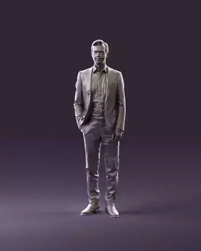000983 man in panzergray suit hand in pocket 3D Print Ready 3D print model