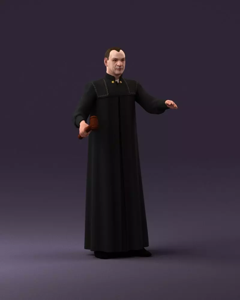 000984 Man in judge black dress 3D model_0