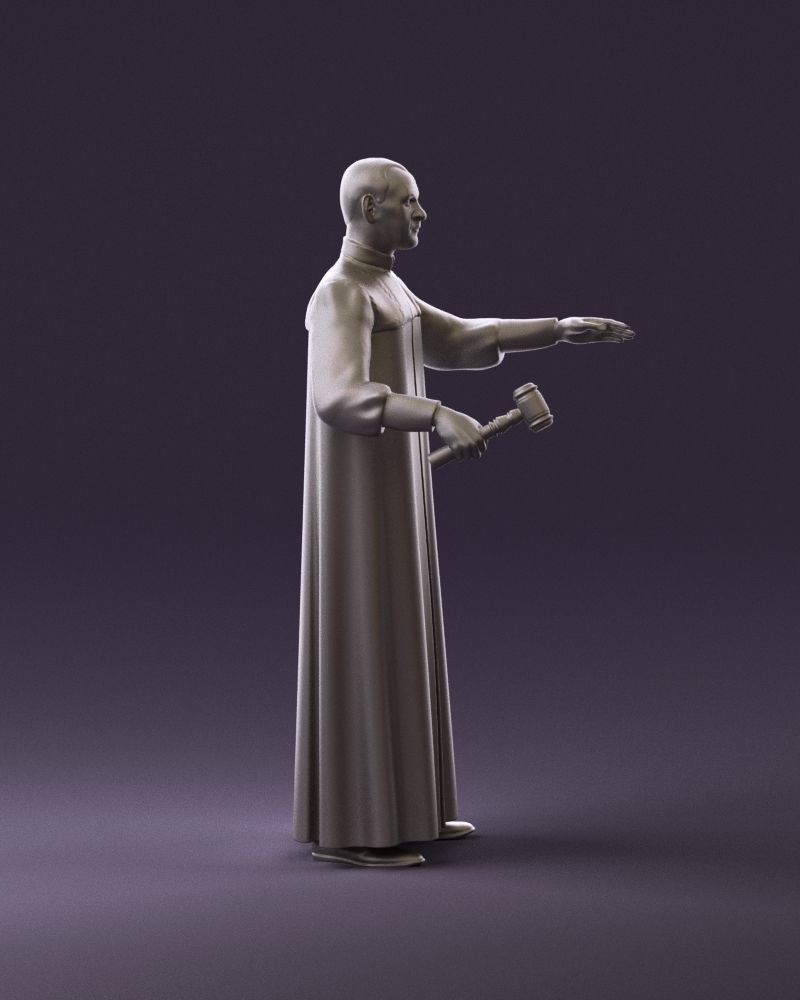 000984 Man in judge black dress 3D model_15