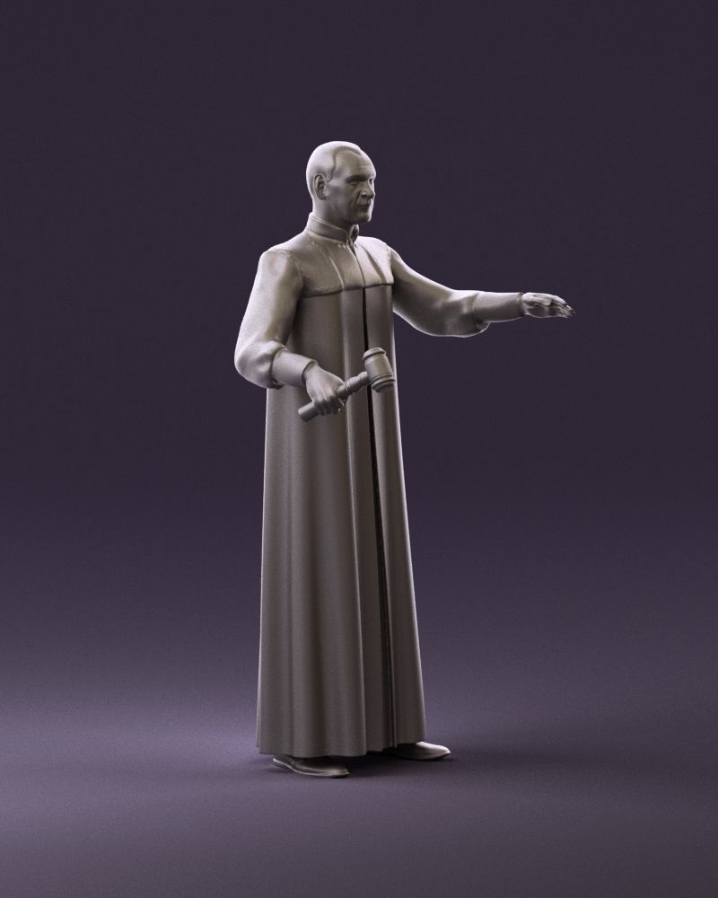000984 Man in judge black dress 3D model_14
