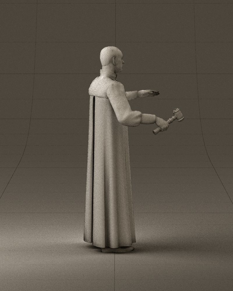 000984 Man in judge black dress 3D model_28