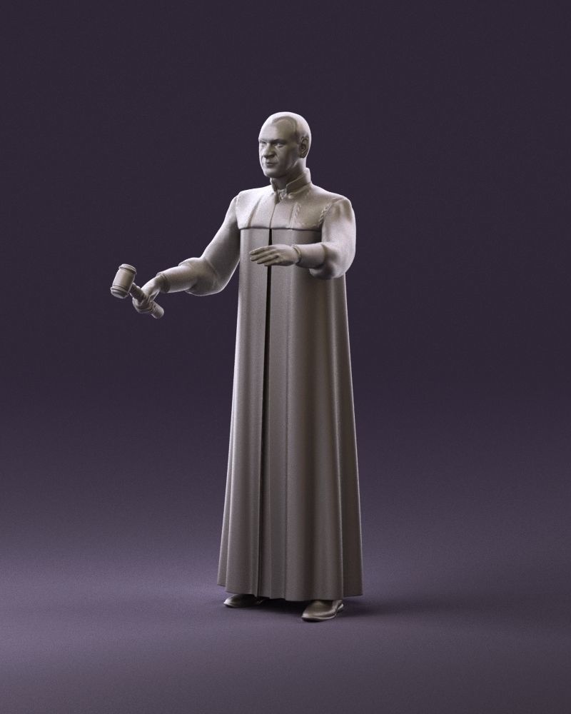 000984 Man in judge black dress 3D model_21