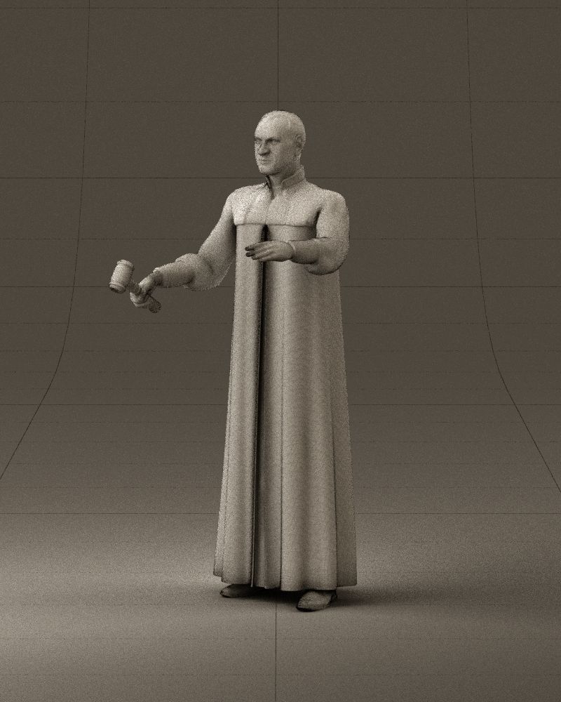 000984 Man in judge black dress 3D model_33