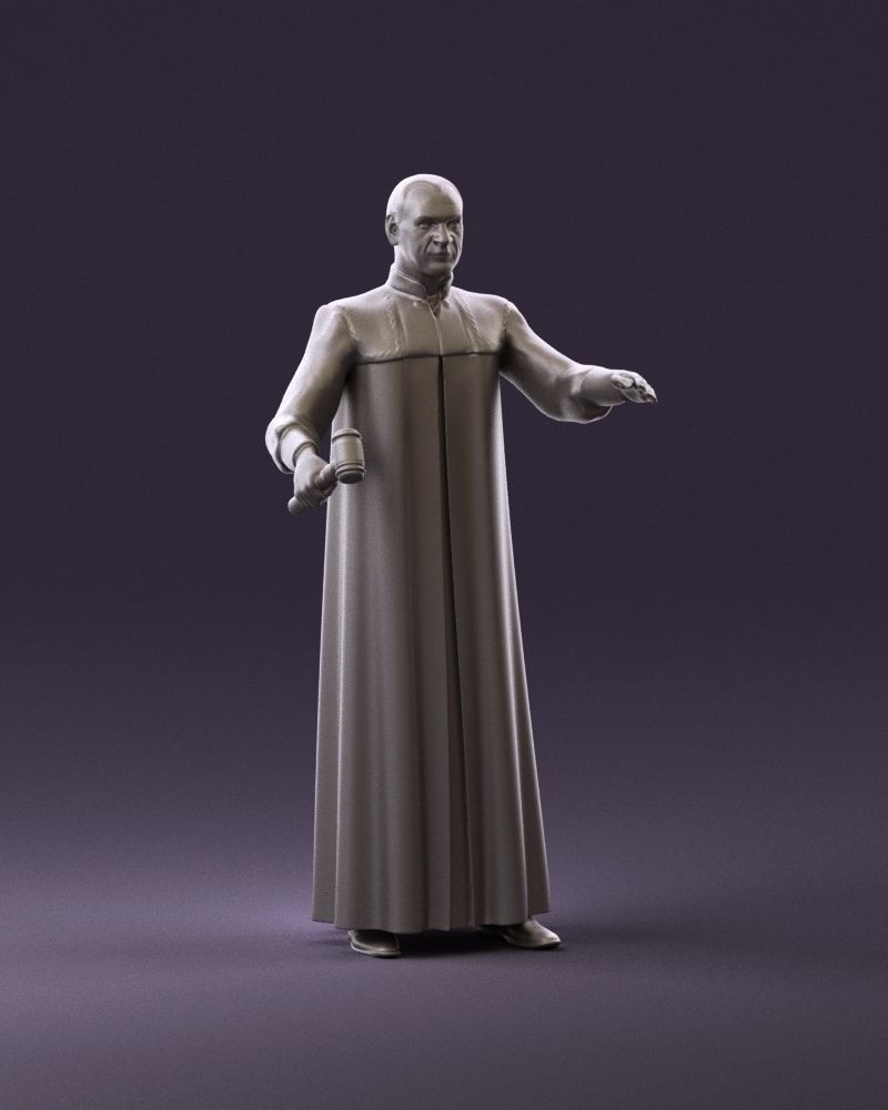 000984 Man in judge black dress 3D model_12