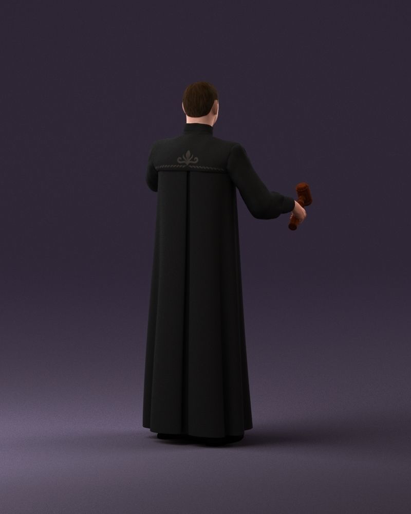 000984 Man in judge black dress 3D model_5