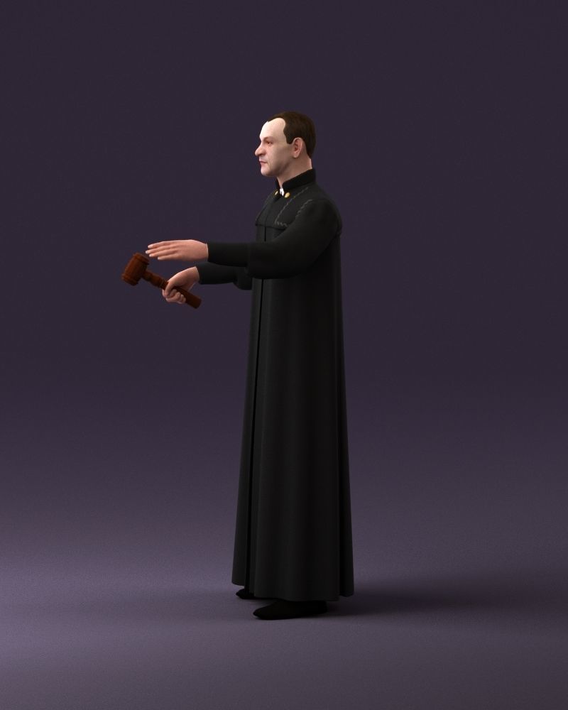000984 Man in judge black dress 3D model_8