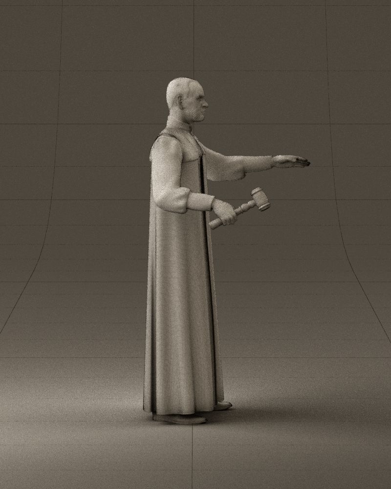 000984 Man in judge black dress 3D model_27