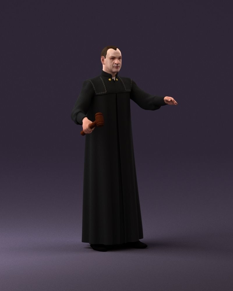 000984 Man in judge black dress 3D model_1