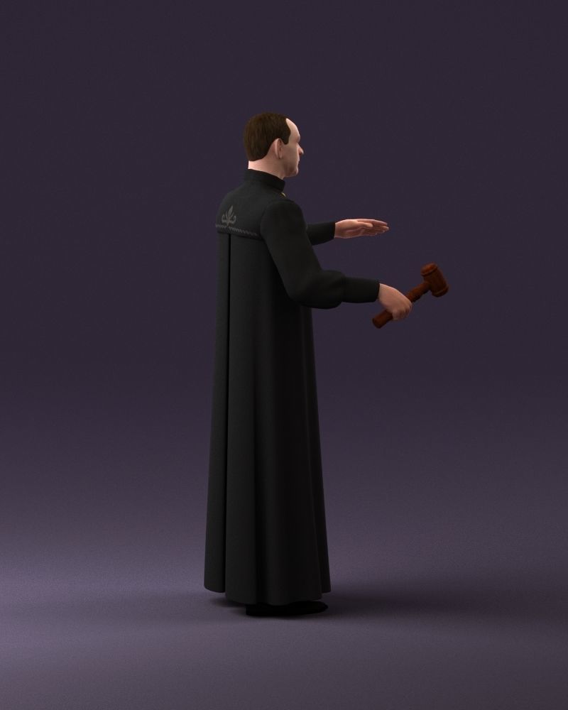 000984 Man in judge black dress 3D model_4