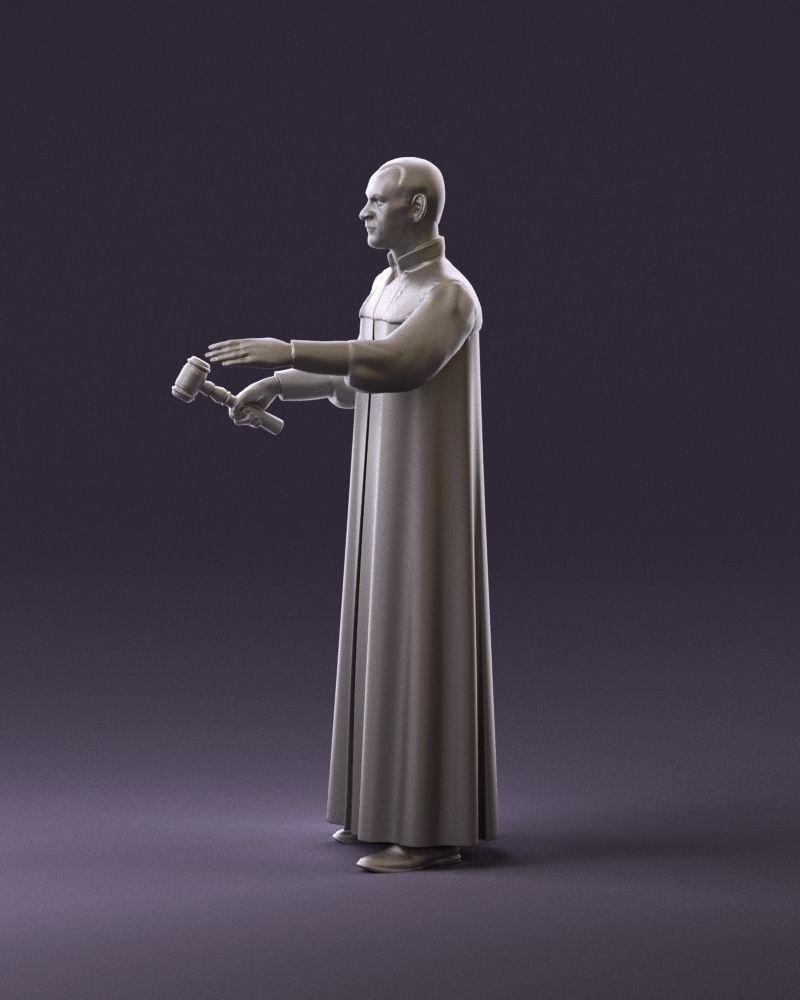 000984 Man in judge black dress 3D model_20