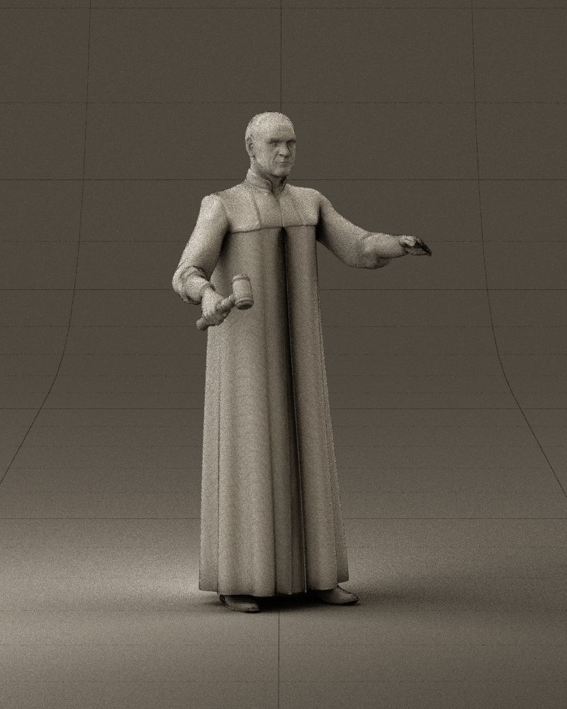 000984 Man in judge black dress 3D model_25