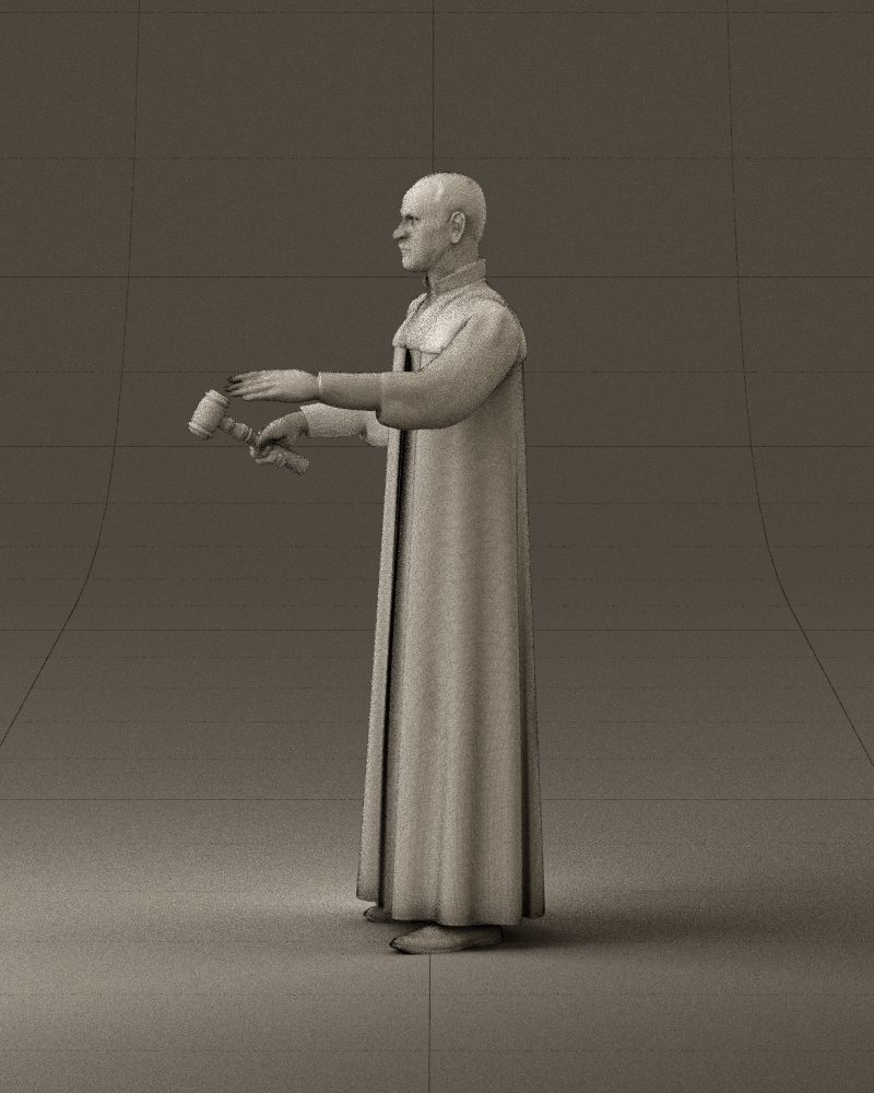 000984 Man in judge black dress 3D model_32