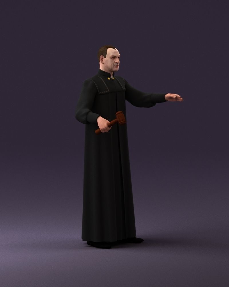 000984 Man in judge black dress 3D model_2