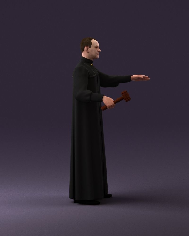 000984 Man in judge black dress 3D model_3