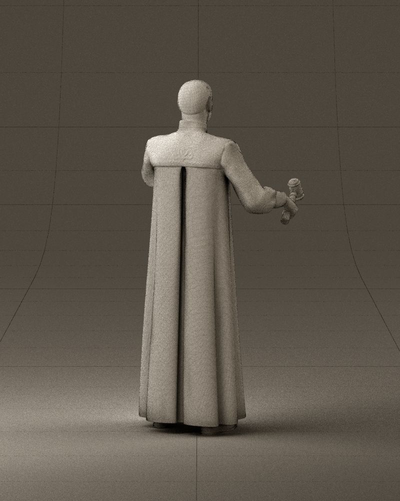 000984 Man in judge black dress 3D model_29