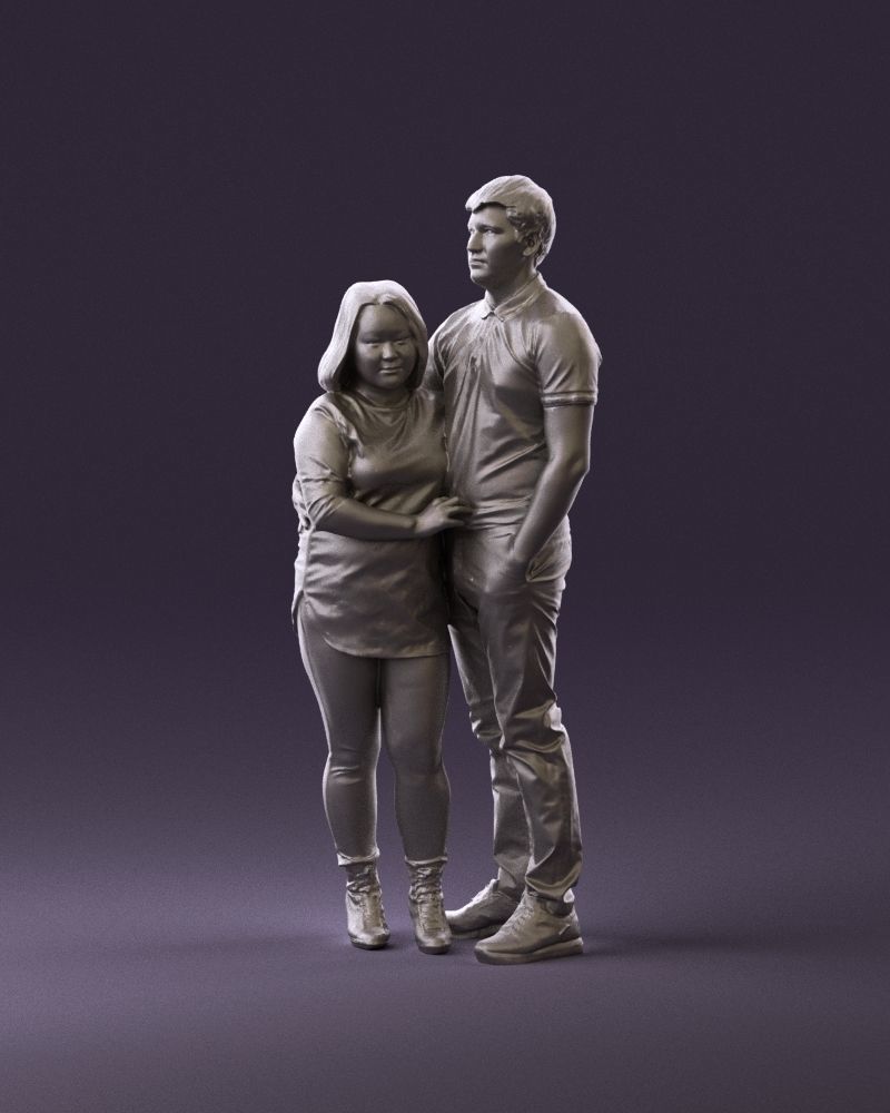 000985 Man in dark blue hug asian woman 3D model_22