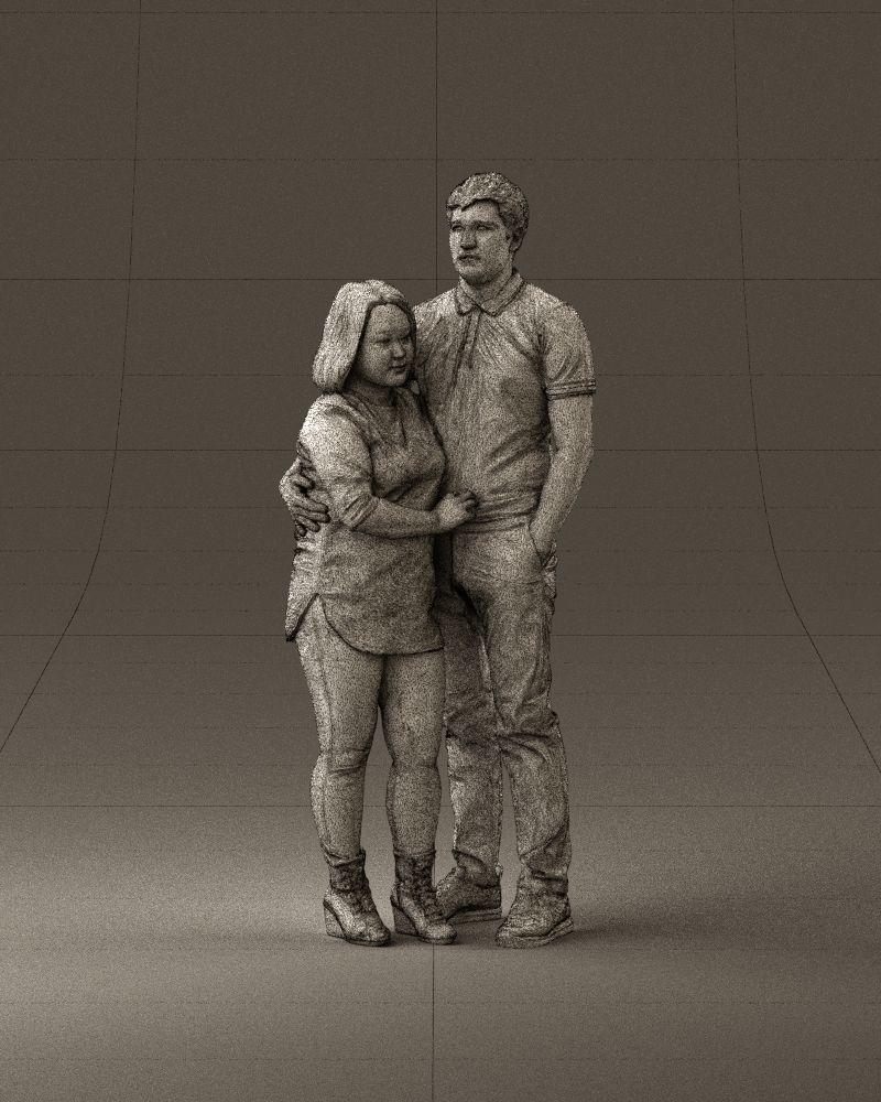 000985 Man in dark blue hug asian woman 3D model_24