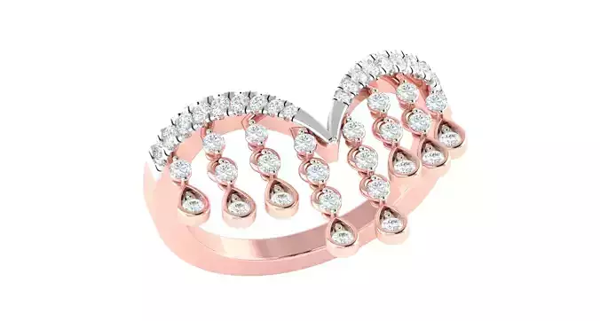 Solitaire Wedding Engagement Ring Cluster Flower Ring