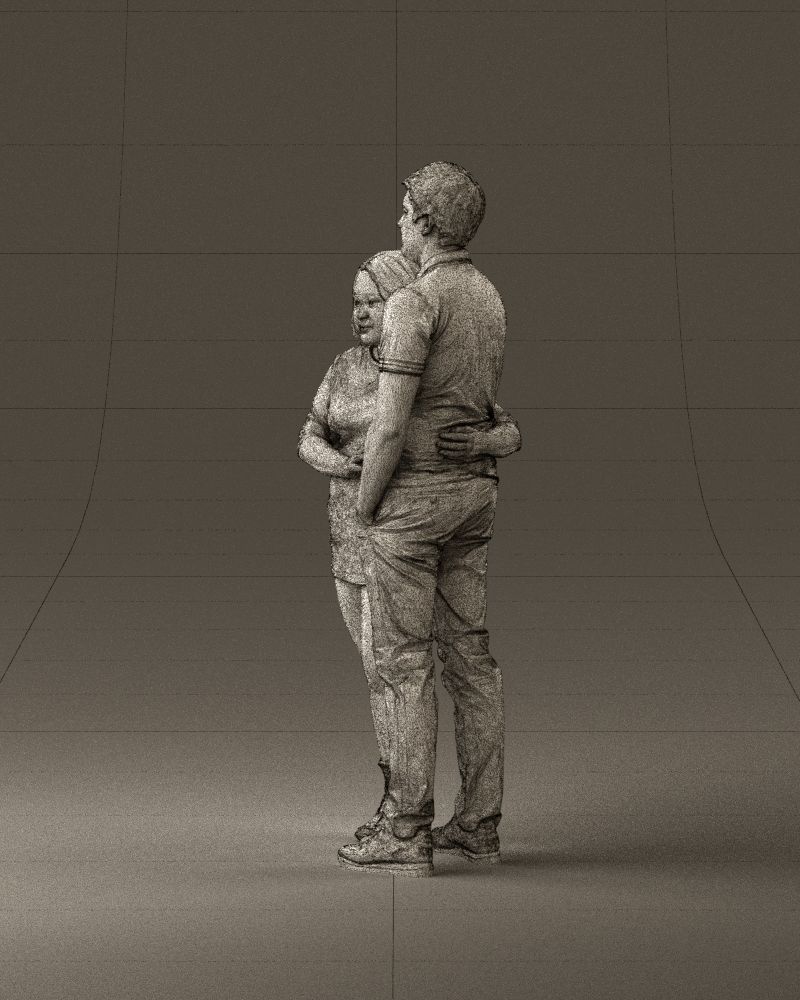 000985 Man in dark blue hug asian woman 3D Print Ready 3D print model_32