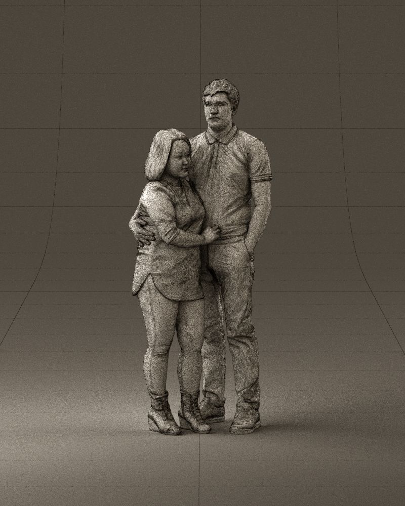 000985 Man in dark blue hug asian woman 3D Print Ready 3D print model_25