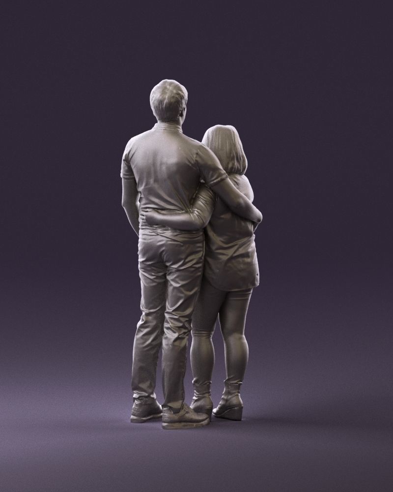 000985 Man in dark blue hug asian woman 3D Print Ready 3D print model_6