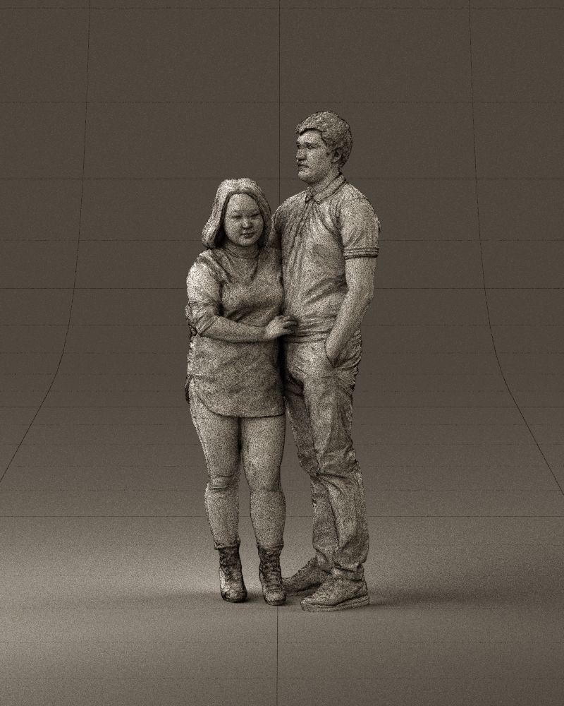 000985 Man in dark blue hug asian woman 3D Print Ready 3D print model_34