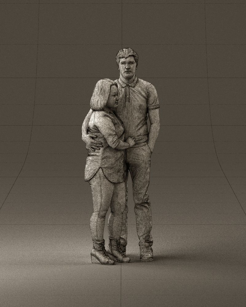 000985 Man in dark blue hug asian woman 3D Print Ready 3D print model_26