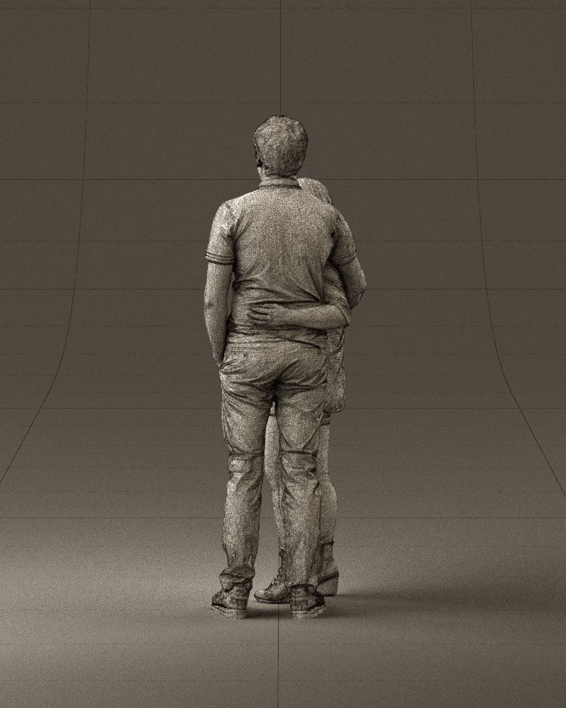 000985 Man in dark blue hug asian woman 3D Print Ready 3D print model_31