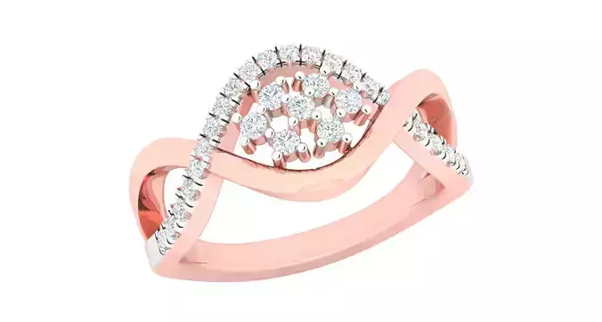 Solitaire Wedding Engagement Ring Cluster Flower Ring